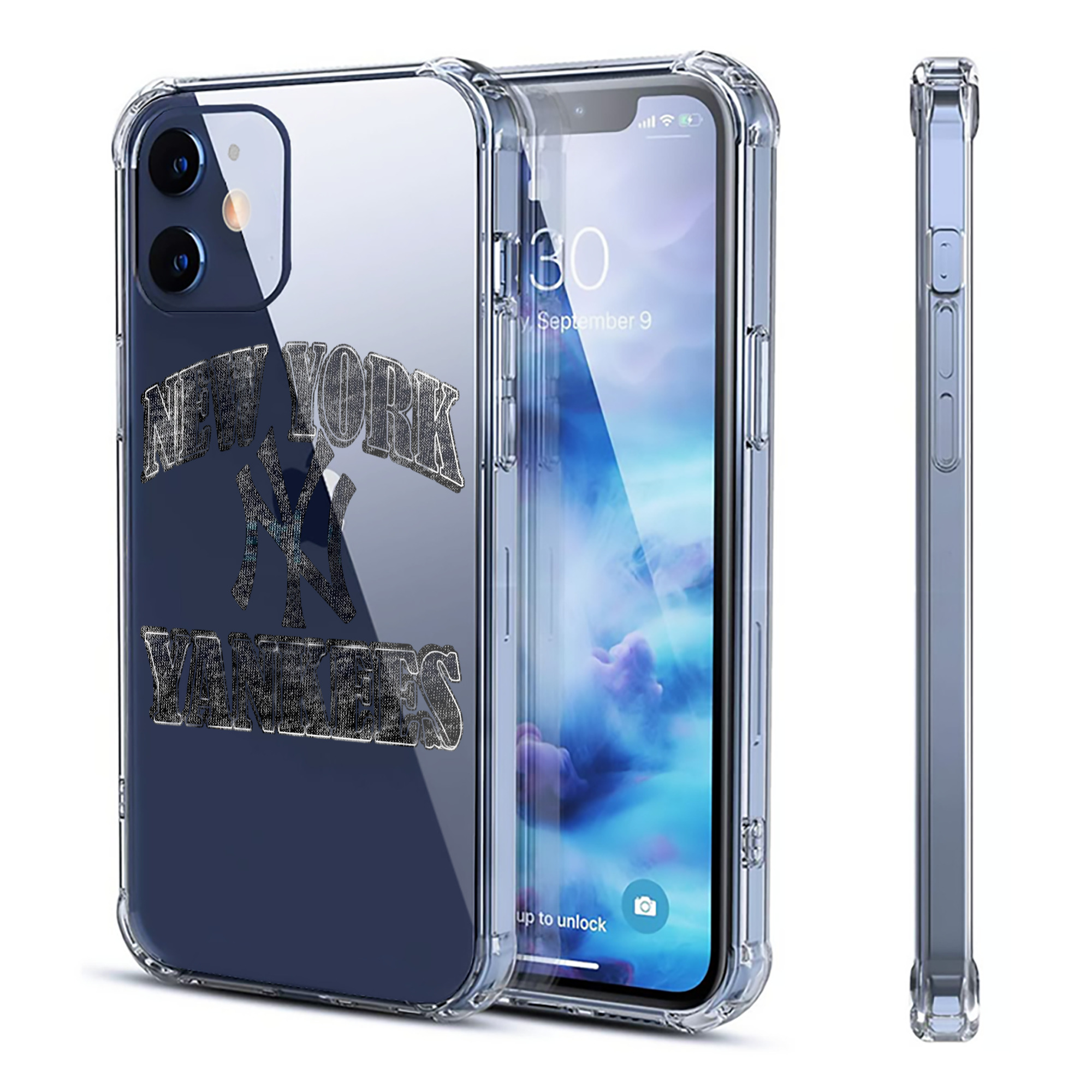 New York Yankees 76 Clear IPhone 12 Case – Soft TPU With UV Print – Enhanced Drop Protection, Precise Fit, Anti-Fingerprint, Customizable Design, Scratch-Resistant, Yellow-Resistant